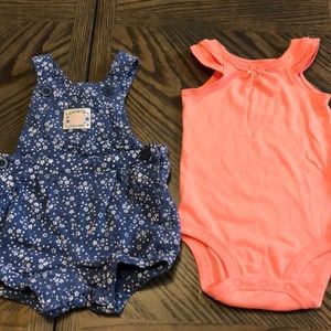 Carters Girls overall set
